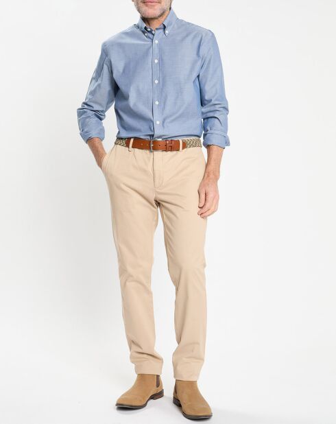 Chemise Slim Fit effet denim bleue