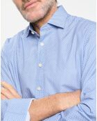 Chemise Slim Fit imprimée bleue