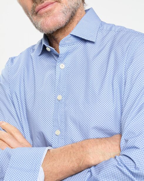 Chemise Slim Fit imprimée bleue