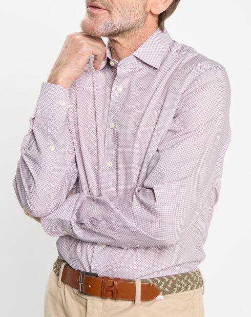 Chemise Slim Fit imprimée gris/bordeaux