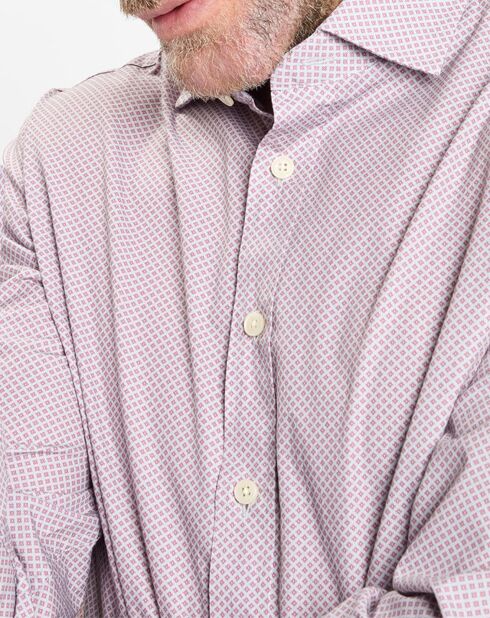 Chemise Slim Fit imprimée gris/bordeaux