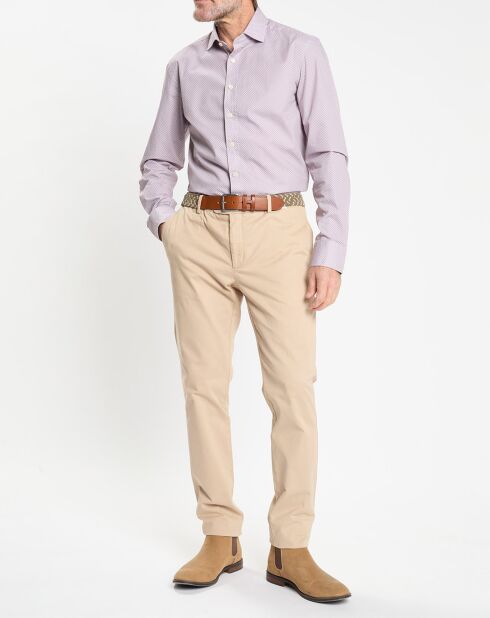 Chemise Slim Fit imprimée gris/bordeaux