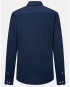 Chemise Slim Fit manches longues piquée unie bleu foncé