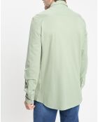 Chemise Slim Fit manches longues piquée unie verte