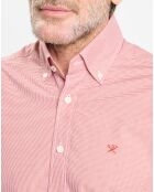 Chemise Slim Fit Pop à micro vichy rouge/blanc