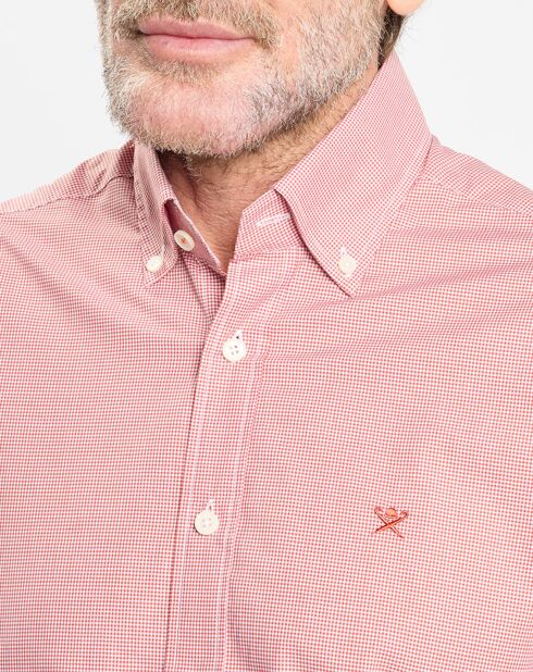 Chemise Slim Fit Pop à micro vichy rouge/blanc