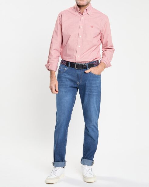 Chemise Slim Fit Pop à micro vichy rouge/blanc