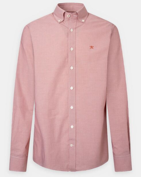 Chemise Slim Fit Pop à micro vichy rouge/blanc