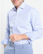 Chemise Slim Fit à rayures Milleraies bleu ciel