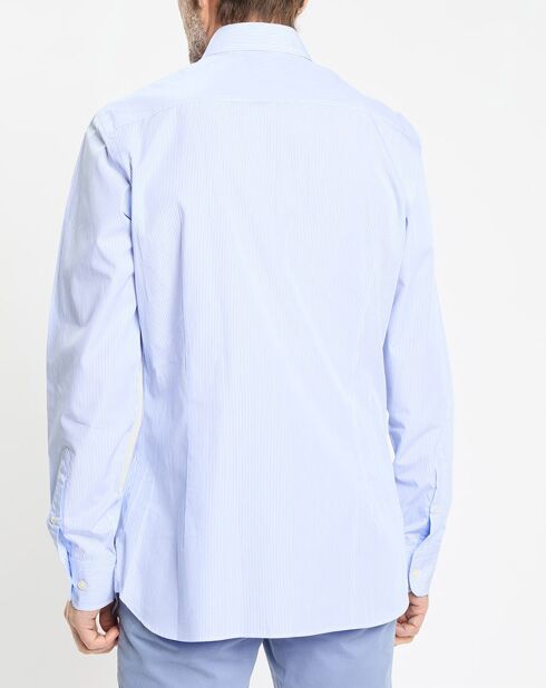 Chemise Slim Fit à rayures Milleraies bleu ciel