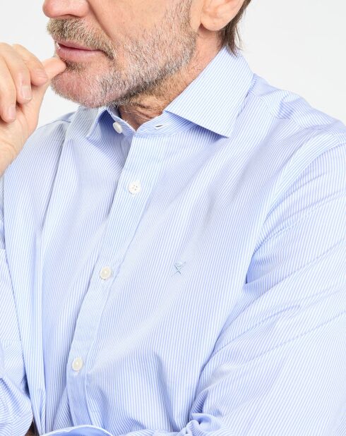 Chemise Slim Fit à rayures Milleraies bleu ciel
