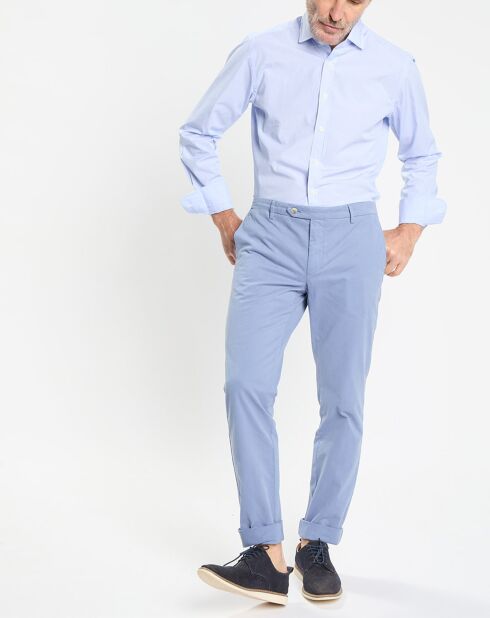 Chemise Slim Fit à rayures Milleraies bleu ciel