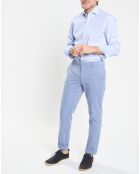Chemise Slim Fit à rayures Milleraies bleu ciel