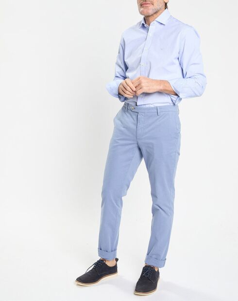 Chemise Slim Fit à rayures Milleraies bleu ciel