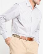Chemise Regular Fit vichy tricolore blanc/kaki