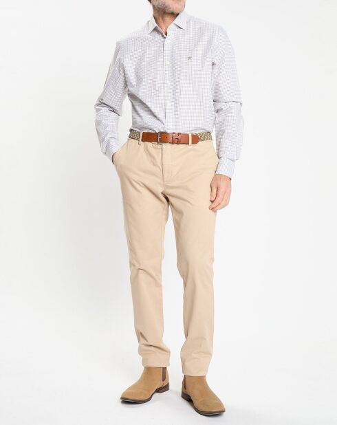 Chemise Regular Fit vichy tricolore blanc/kaki