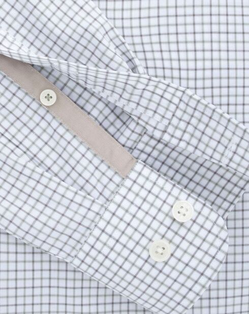 Chemise Regular Fit vichy tricolore blanc/kaki