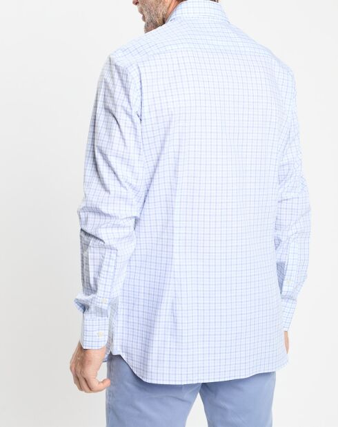 Chemise Slim Fit à vichy tricolore bleu ciel