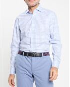 Chemise Slim Fit à vichy tricolore bleu ciel