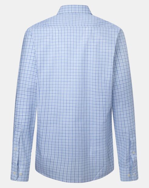 Chemise Slim Fit à vichy tricolore bleu ciel
