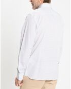 Chemise Slim Fit à micro imprimé géométrique blanche
