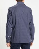 Chemise Slim Fit à micro imprimé géométrique bleue