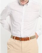 Chemise Slim Fit à imprimé foulard blanche