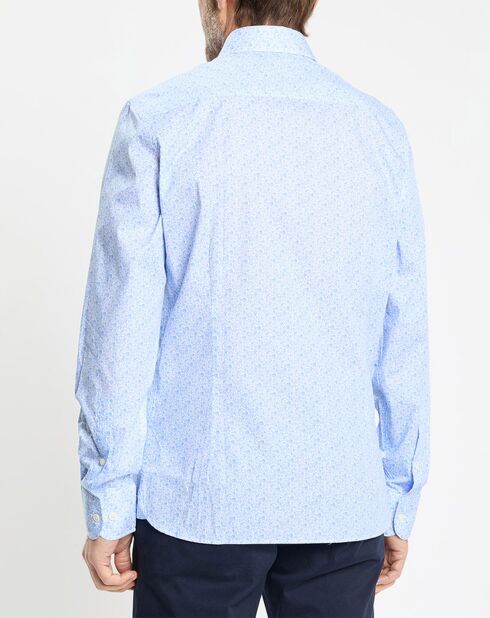 Chemise Slim Fit à imprimé coquillage bleu ciel