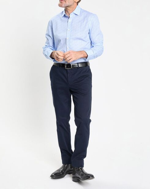 Chemise Slim Fit à imprimé coquillage bleu ciel