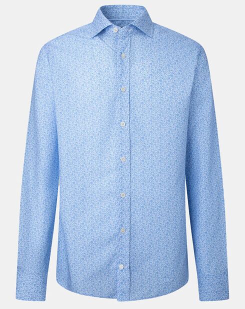 Chemise Slim Fit à imprimé coquillage bleu ciel