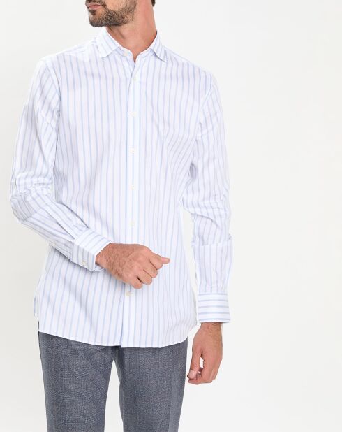 Chemise Slim Fit Smart à rayures bleu/blanc