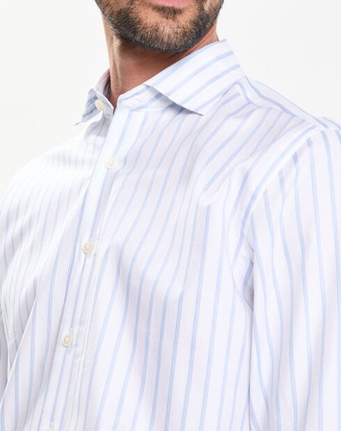 Chemise Slim Fit Smart à rayures bleu/blanc