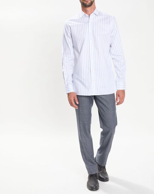 Chemise Slim Fit Smart à rayures bleu/blanc