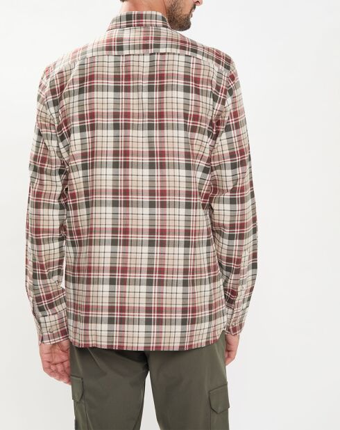 Chemise Slim Fit en Flanelle Tartan beige/rouge/kaki