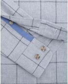 Chemise Slim Fit en Flanelle à carreaux gris clair