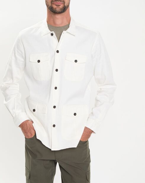 Veste Surchemise en Lin mélangé blanche