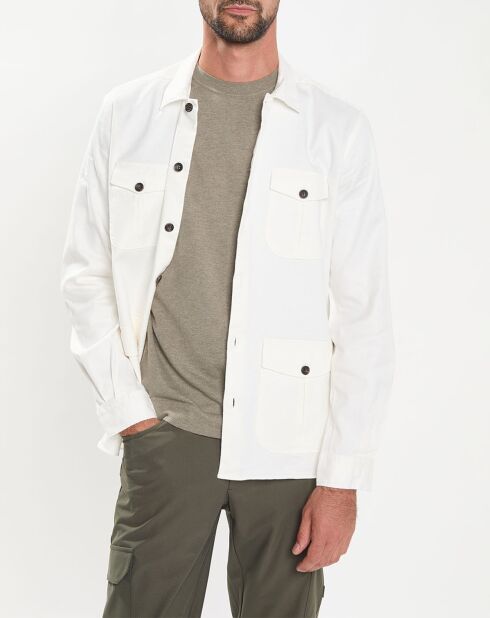 Veste Surchemise en Lin mélangé blanche