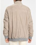 Blouson en Velours de Cuir beige
