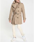 Trench uni beige foncé