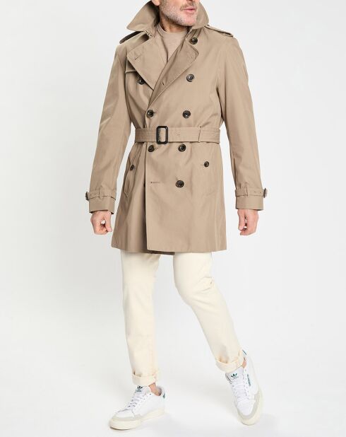 Trench uni beige foncé