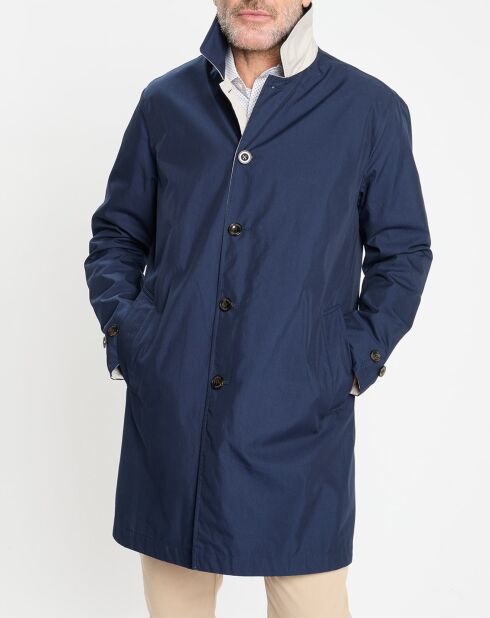 Imperméable réversible beige/ bleu