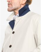 Imperméable réversible beige/ bleu
