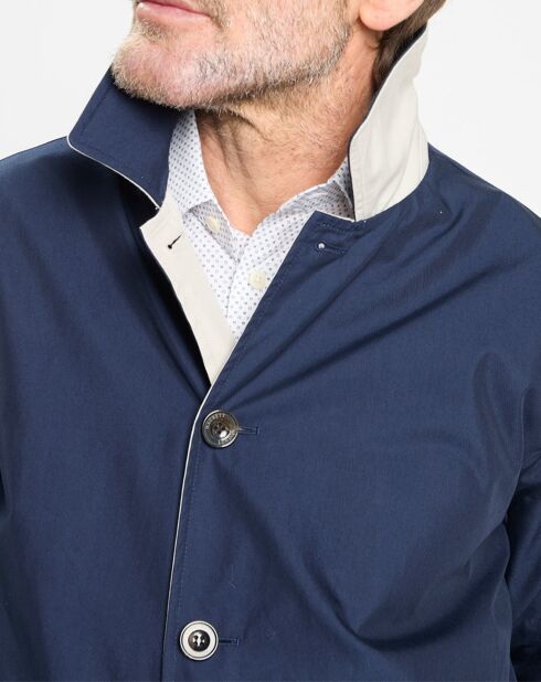 Imperméable réversible beige/ bleu