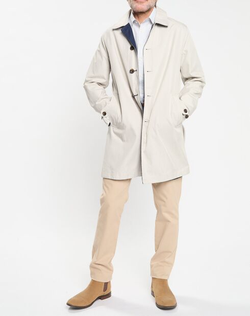 Imperméable réversible beige/ bleu