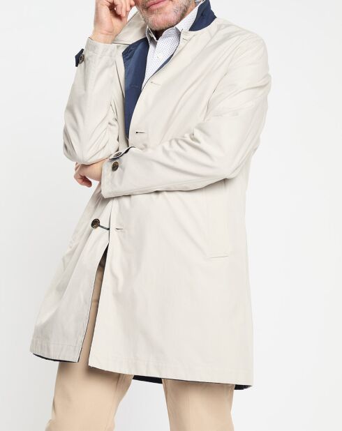 Imperméable réversible beige/ bleu