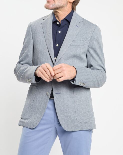 Veste Herigbone à chevrons bleu clair