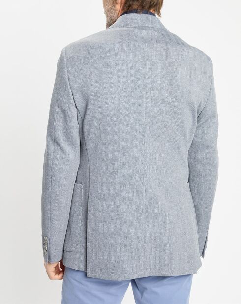 Veste Herigbone à chevrons bleu clair