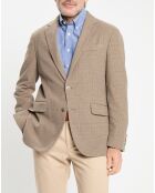 Veste à imprimé Prince de Galles beige foncé