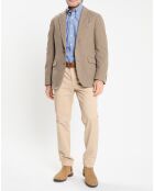 Veste à imprimé Prince de Galles beige foncé