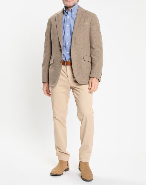 Veste à imprimé Prince de Galles beige foncé